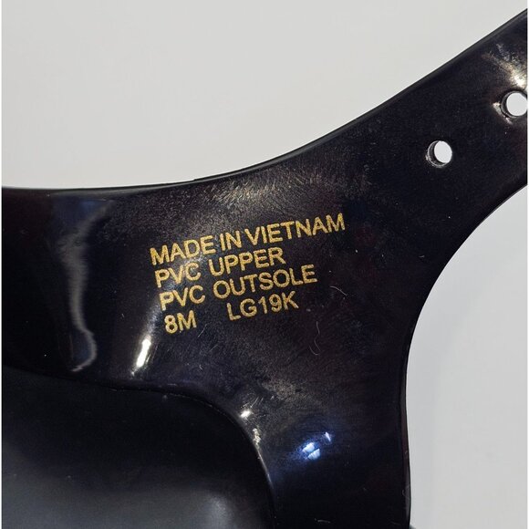 Michael Kors Women's Black Jelly Gold Logo Plate Thong Sandals Size 8M 2648 - Picture 8 of 16